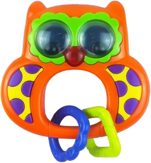 Hochet musical Baby Mix hibou orange pour enfants