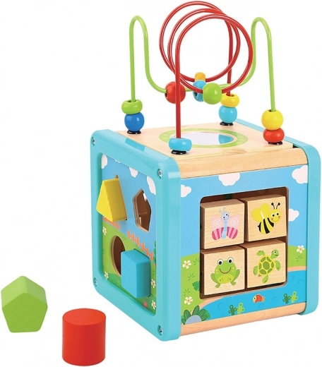 Cube en bois avec labyrinthe BABU