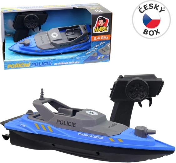Bateau de police MaDe télécommandé 2,4 GHz avec jet d’eau - 1 pièce