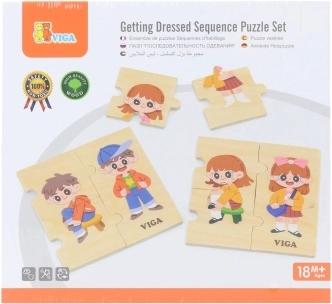 Puzzle éducatif en bois VIGA Habiller les enfants