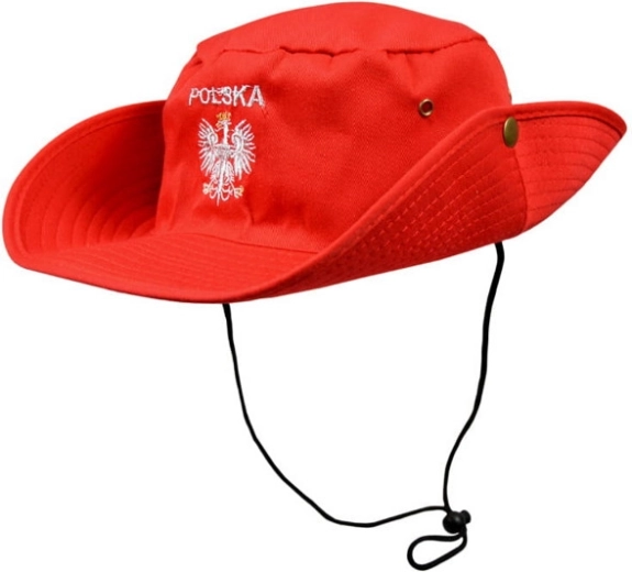 Chapeau de cow-boy aux couleurs de la Pologne blanc‑rouge