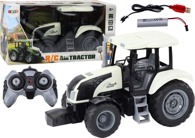 Tracteur RC 2.4G avec télécommande et effets sonores – blanc