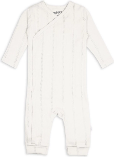 Combinaison bébé à fermeture croisée Lodger pointelle cream, taille 56