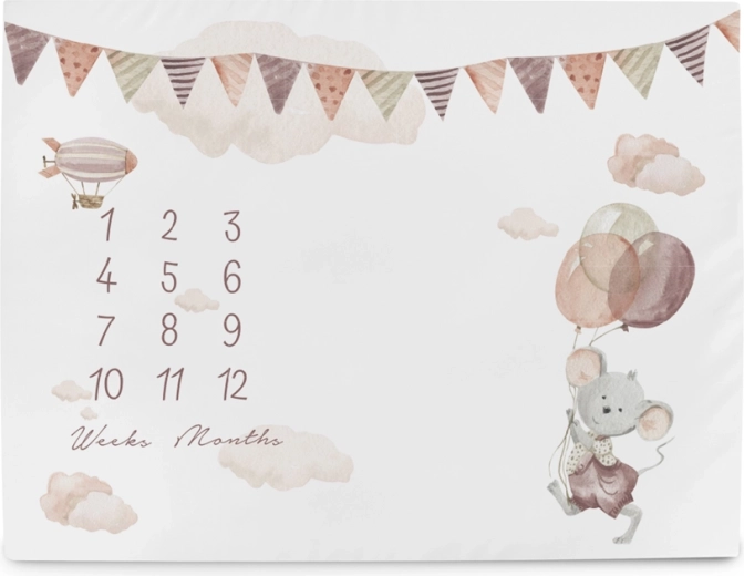 Tapis photo « milestone » Ceba Baby Basic Mouse 92 × 72 cm