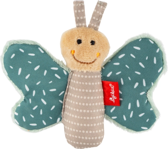 Sigikid premier doudou papillon bruissant vert