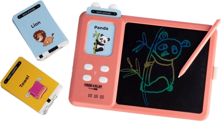 FREEON Free2Play tablette LCD interactive 2-en-1 pour l’apprentissage de l’anglais Kiddigit rose