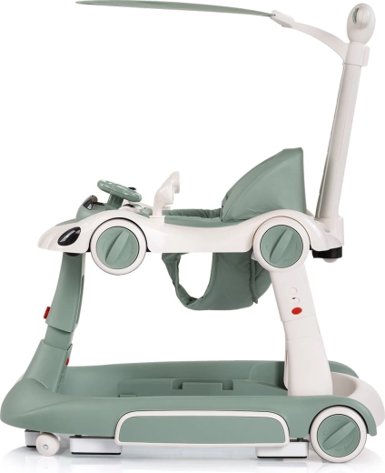 5‑en‑1 : trotteur, balancelle, sauteur, centre de jeu et poussette/porteur