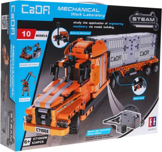 CaDA Mechanical Work Laboratory jeu de construction 10 en 1 – camion et engins de chantier (634 pièces)