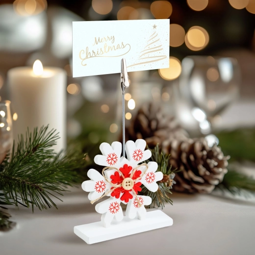 Porte-étiquette de Noël avec pince en forme de cristal de glace