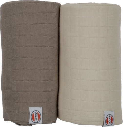 Lodger swaddler solid, lot de 2 pcs 110 × 110 cm birch/buffalo