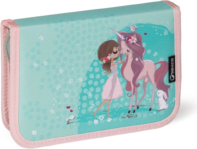 Bagmaster trousse scolaire double rabat avec licorne et lapins