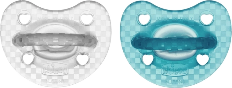Chicco Physio Luxe sucette orthodontique vert-gris 16–36 mois, 2 pièces