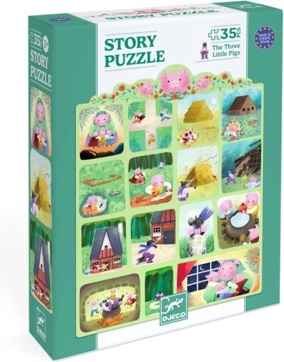 DJECO puzzle Trois petits cochons 35 pièces