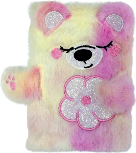 Carnet A5 en peluche avec ourson