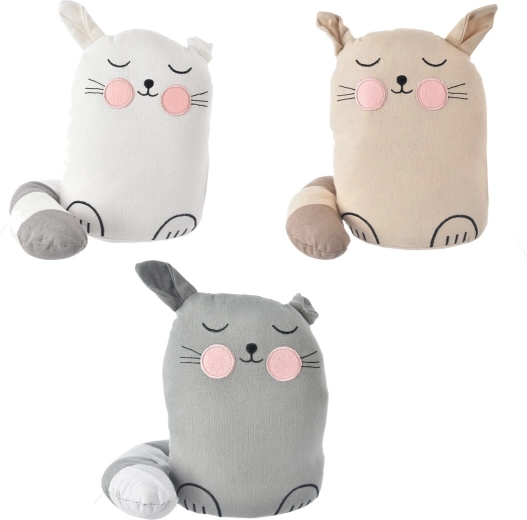 Butée de porte en peluche chat 21 cm (3 variantes)