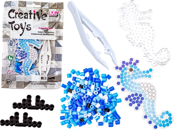 Perles à repasser – mini set avec gabarit hippocampe - 1 pièce