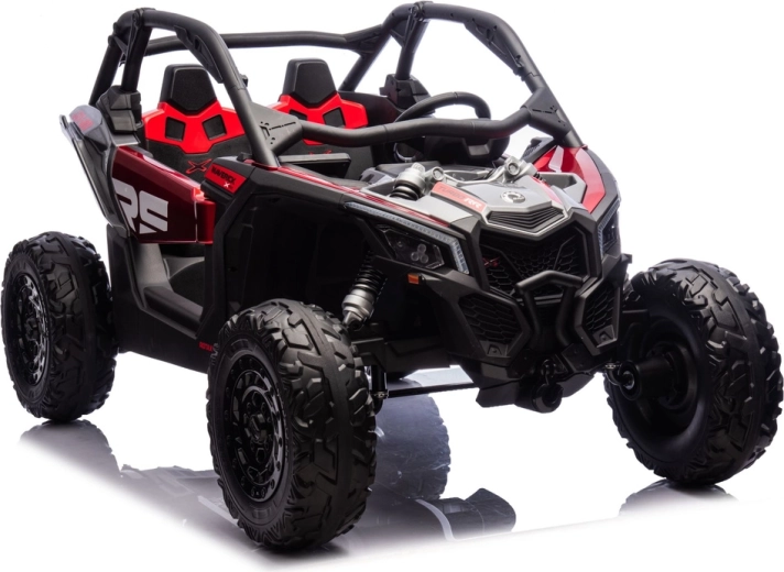 Can-Am Maverick Turbo RR : petite voiture électrique pour enfants sur batterie, rouge laqué