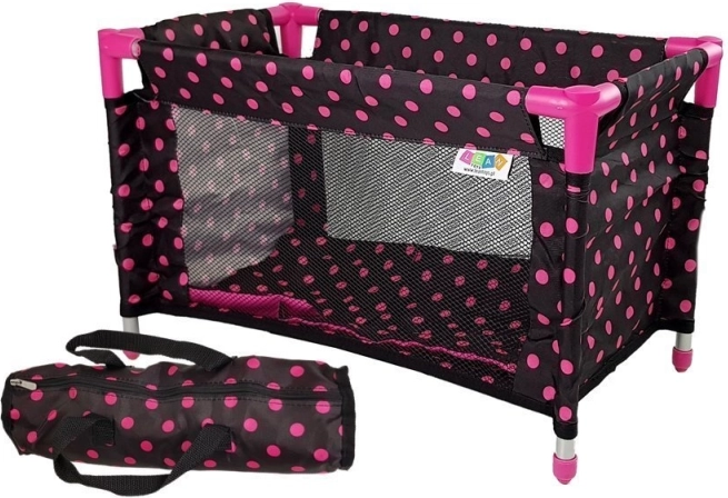 Lit de poupée Alice noir‑rose