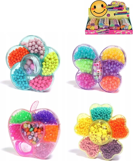 Perles à enfiler émoticônes – kit créatif de bijoux pour enfants