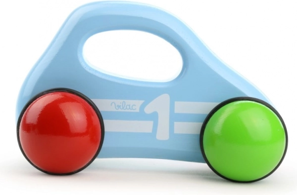 Voiture de course bleue Vilac Coccinelle – petite voiture en bois pour enfants