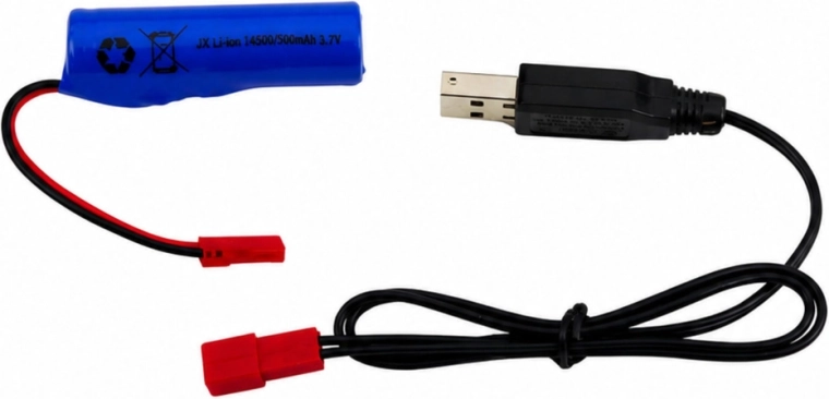 Batterie Li‑Po intégrée avec recharge USB