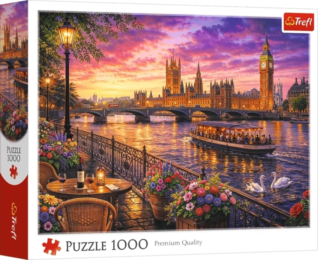 Puzzle Trefl Soir sur la Tamise, Londres, 1000 pièces