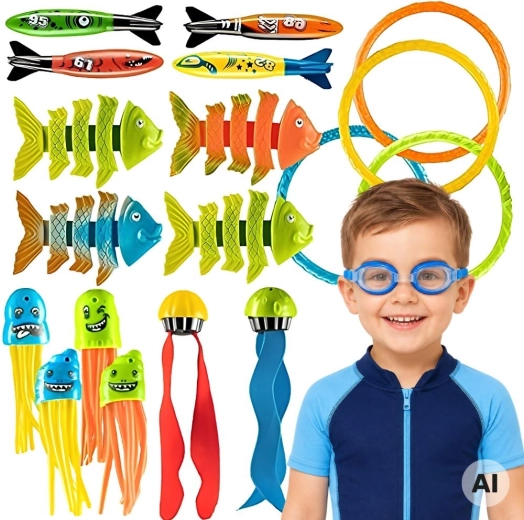 Woopie set de jouets de plongée pour piscine – 20 pièces