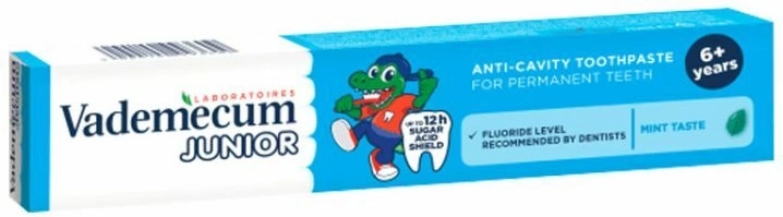 Vademecum Junior dentifrice pour enfants spearmint 6+ 75 ml