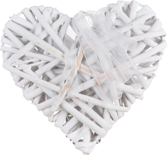 Cœur décoratif blanc 15 × 15 cm