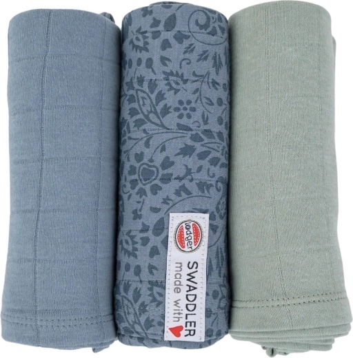 Lodger swaddler Flower tribe ocean – lot de 3 pièces 70 × 70 cm