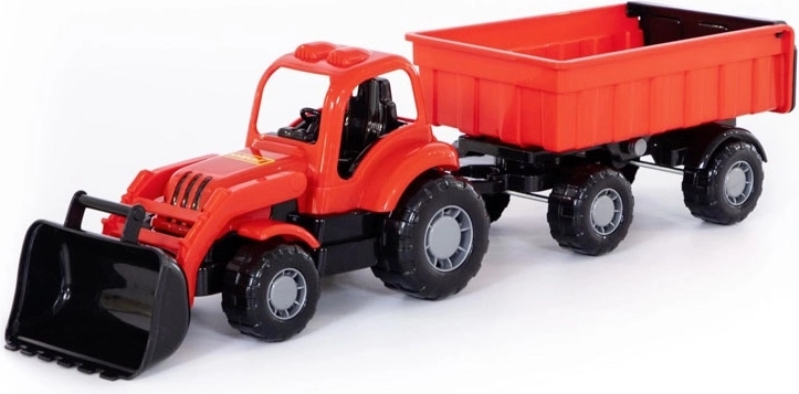 Tracteur chargeur avec remorque Macher