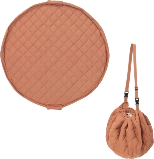 Play&Go Noomad soft tapis de jeu en coton biologique et sac à jouets tawny brown