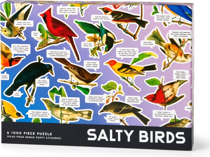 Puzzle Galison Salty Birds 1000 pièces avec bonus de stickers 3D