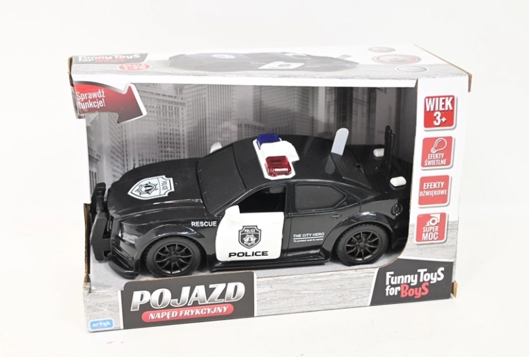 Voiture de police à friction avec lumière et son