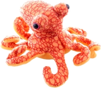 Peluche pieuvre orange 17 cm
