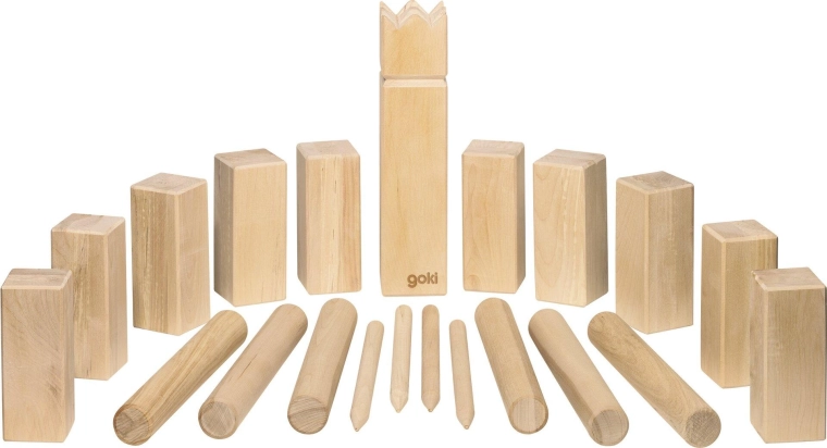 Kubb – jeu d’extérieur viking dans un sac en coton