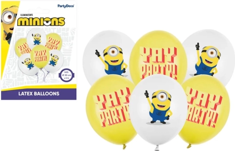 Ballons en latex Strong 30 cm Minions avec impression (6 pcs)