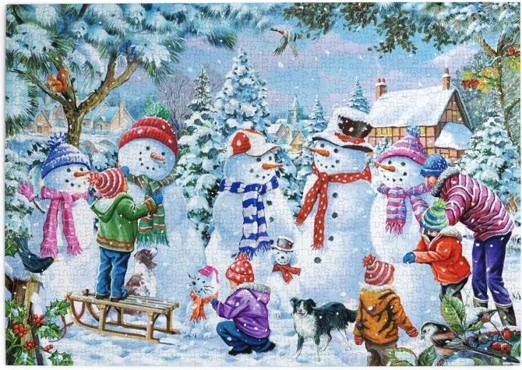 Puzzle Sept bonshommes de neige, 1000 pièces