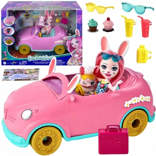 Enchantimals Voiture Lapin Bree avec accessoires
