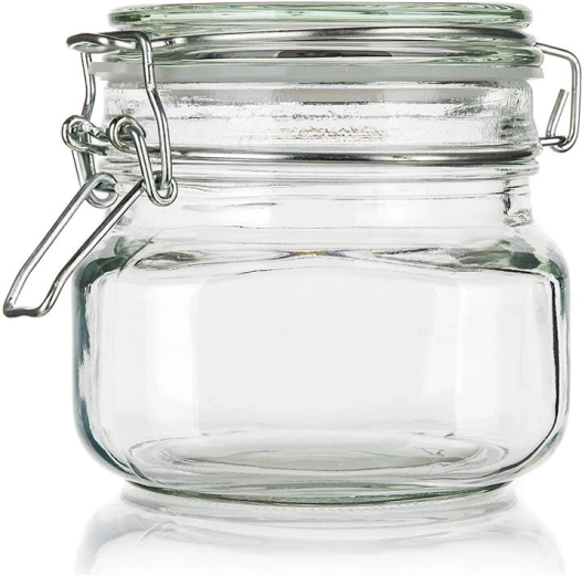 Bocal en verre hermétique 0,5 l avec fermoir à levier EREA