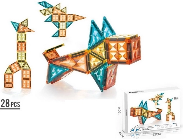 Jeu de construction magnétique à 28 pièces