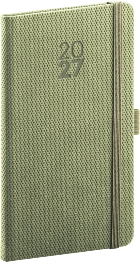 Agenda de poche Notique Diamante 2027 olive 9 × 15,5 cm