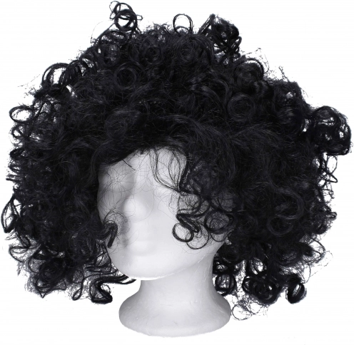 perruque noire bouclée