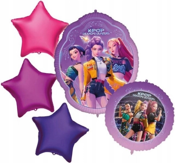 Ballons en aluminium K-POP Demon Hunters, lot de 5 pièces