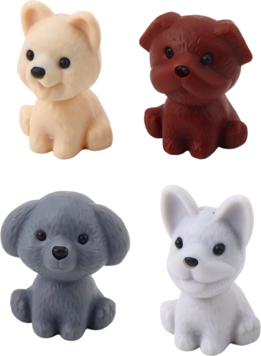 Quatre adorables figurines de chiens