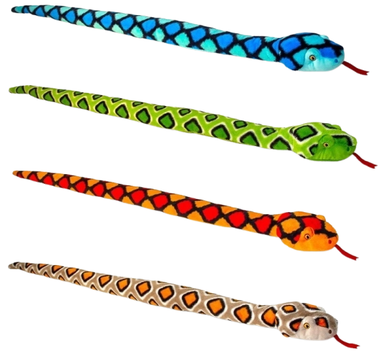 Serpent en peluche Keeleco 200 cm, 3 modèles - 1 pièce