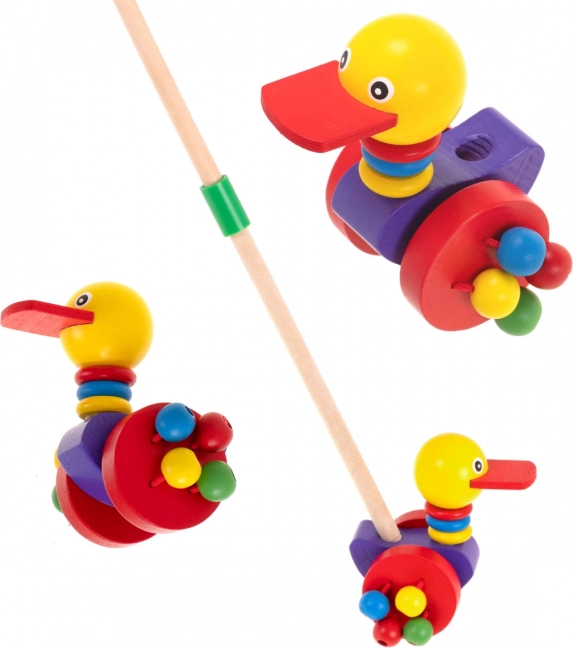 Canard en bois sur bâton pour enfants