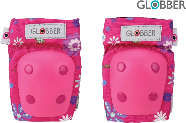 Globber ensemble de protections enfant fleurs rose
