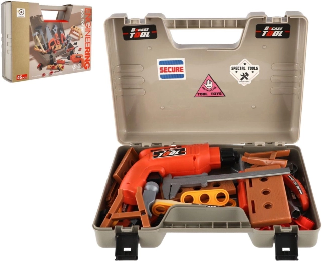 Set d’outils pour enfants avec perceuse dans une mallette