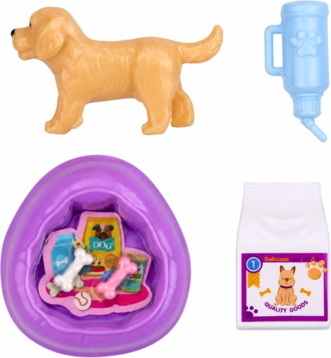 Chiot et accessoires pour s’occuper de l’animal